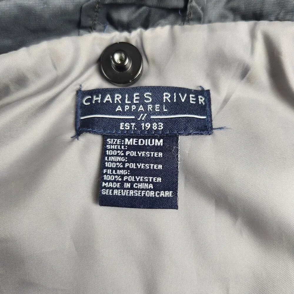 Charles River Radius Quilted Vest Primaloft Black Full Zip Womens M Pockets